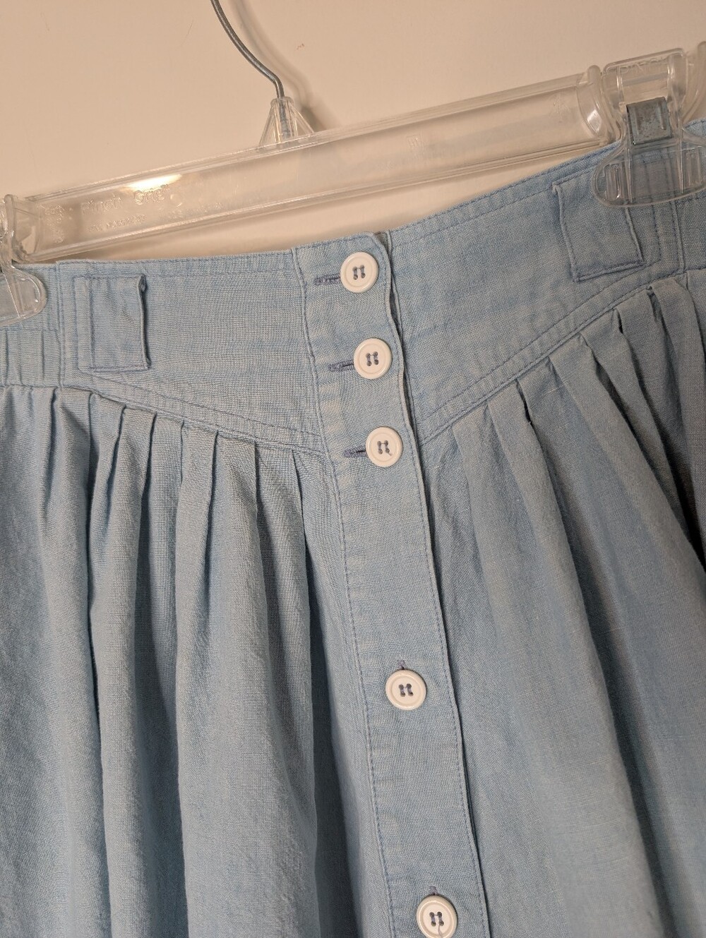 Vintage Light Blue Denim Button-Front Maxi Skirt - Picture 2 of 8